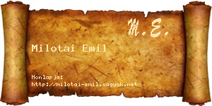 Milotai Emil névjegykártya