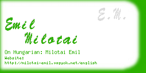 emil milotai business card